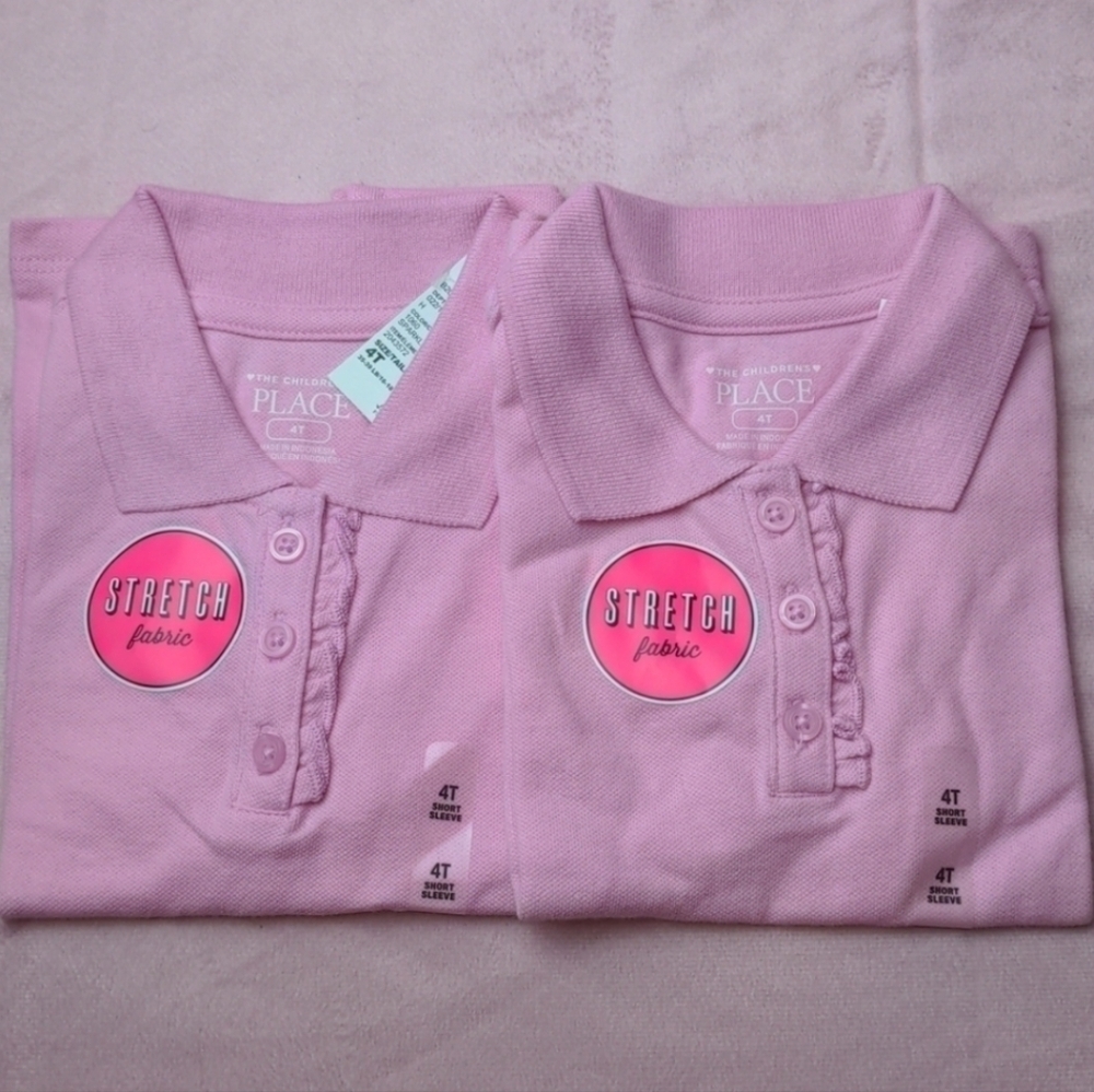 The Children's Place 2 Pack Pink Short Sleeve Polo Shirts size 4T